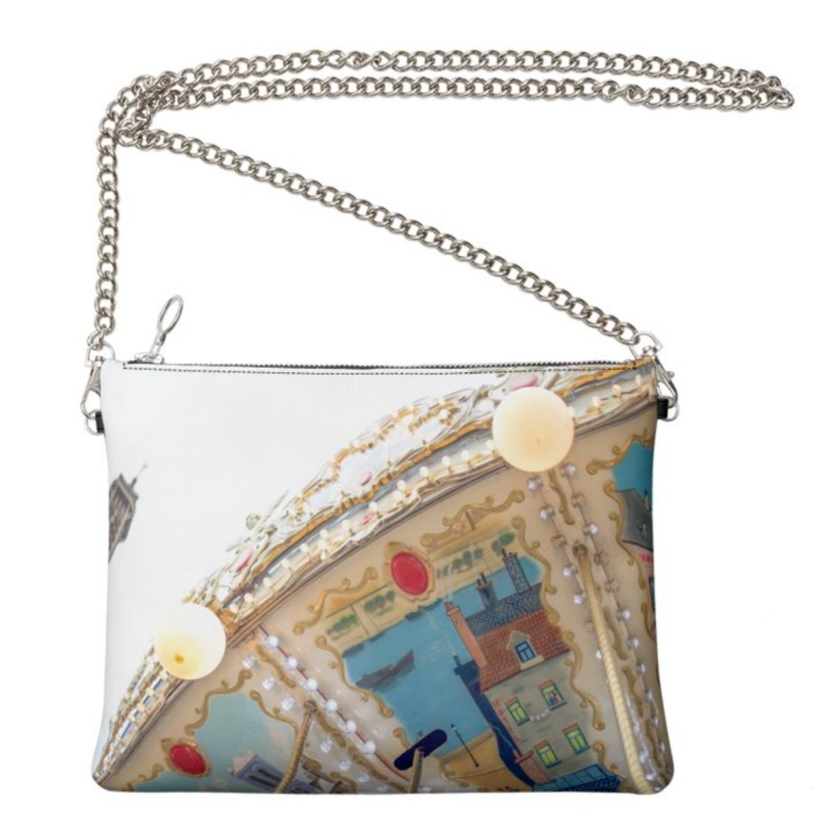The Ann Marie Leather & Chain Crossbody in "Parisel"
