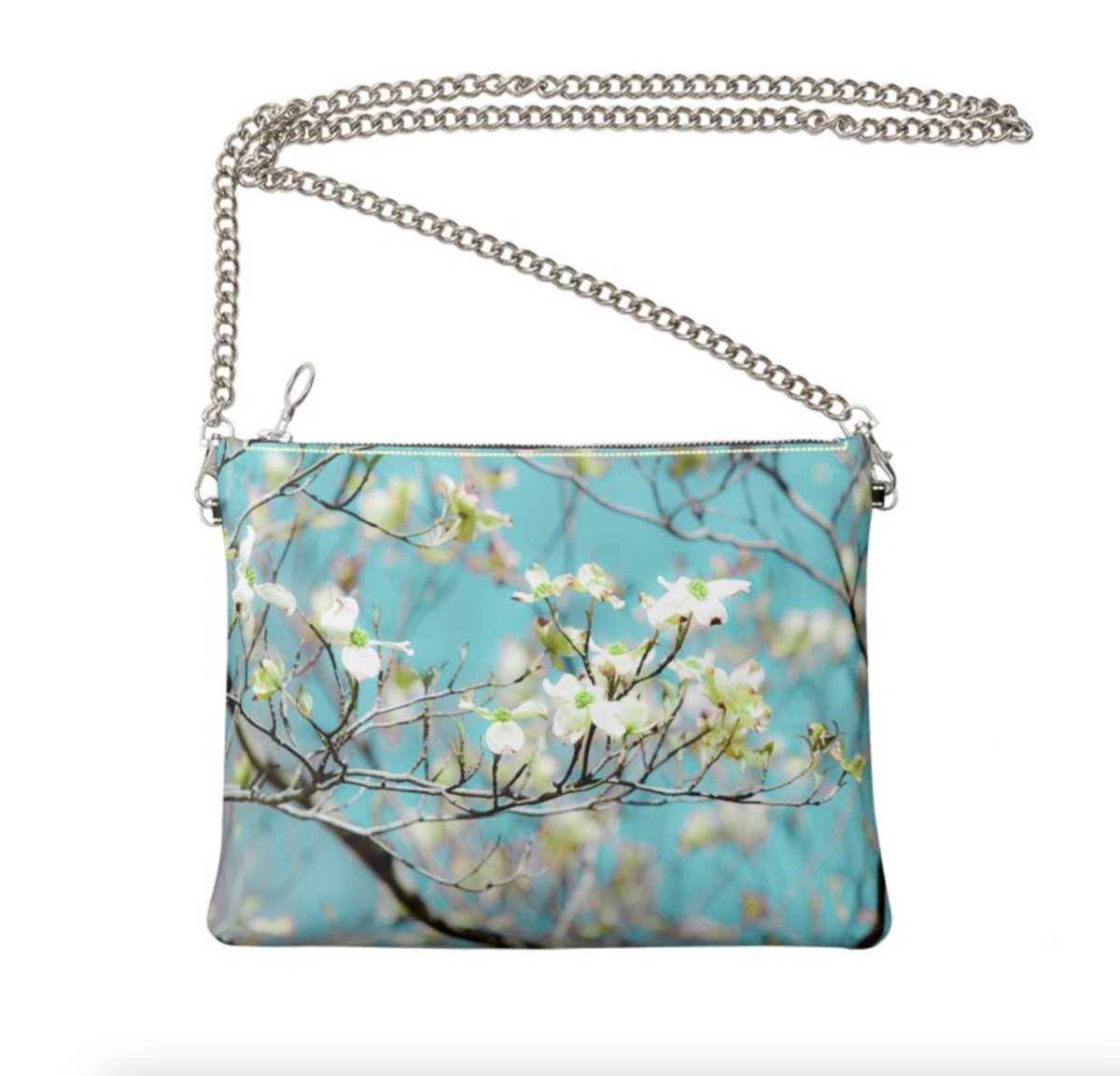 The Ann Marie Leather & Chain Crossbody in "Southern Dogwood"