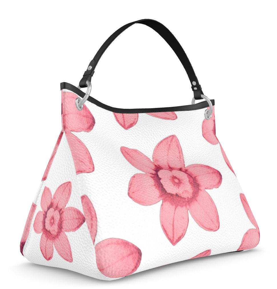 The Astraea Leather Shoulder Bag in Marble Bloom