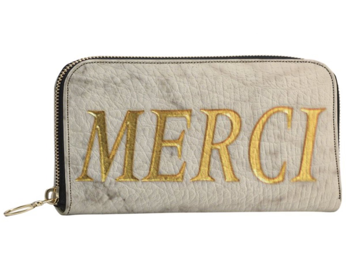 The Jules All Leather Wallet Purse in "Merci"