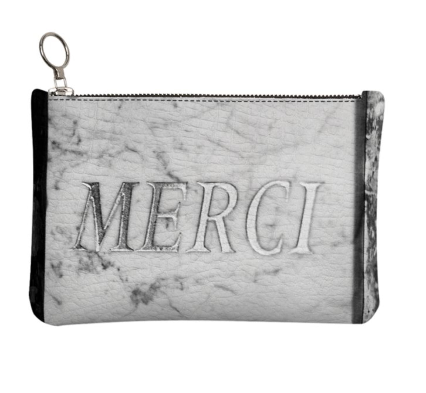 The M.A.G. Grab & Go Leather Clutch Purse/Wristlet  in "Merci" - Platinum