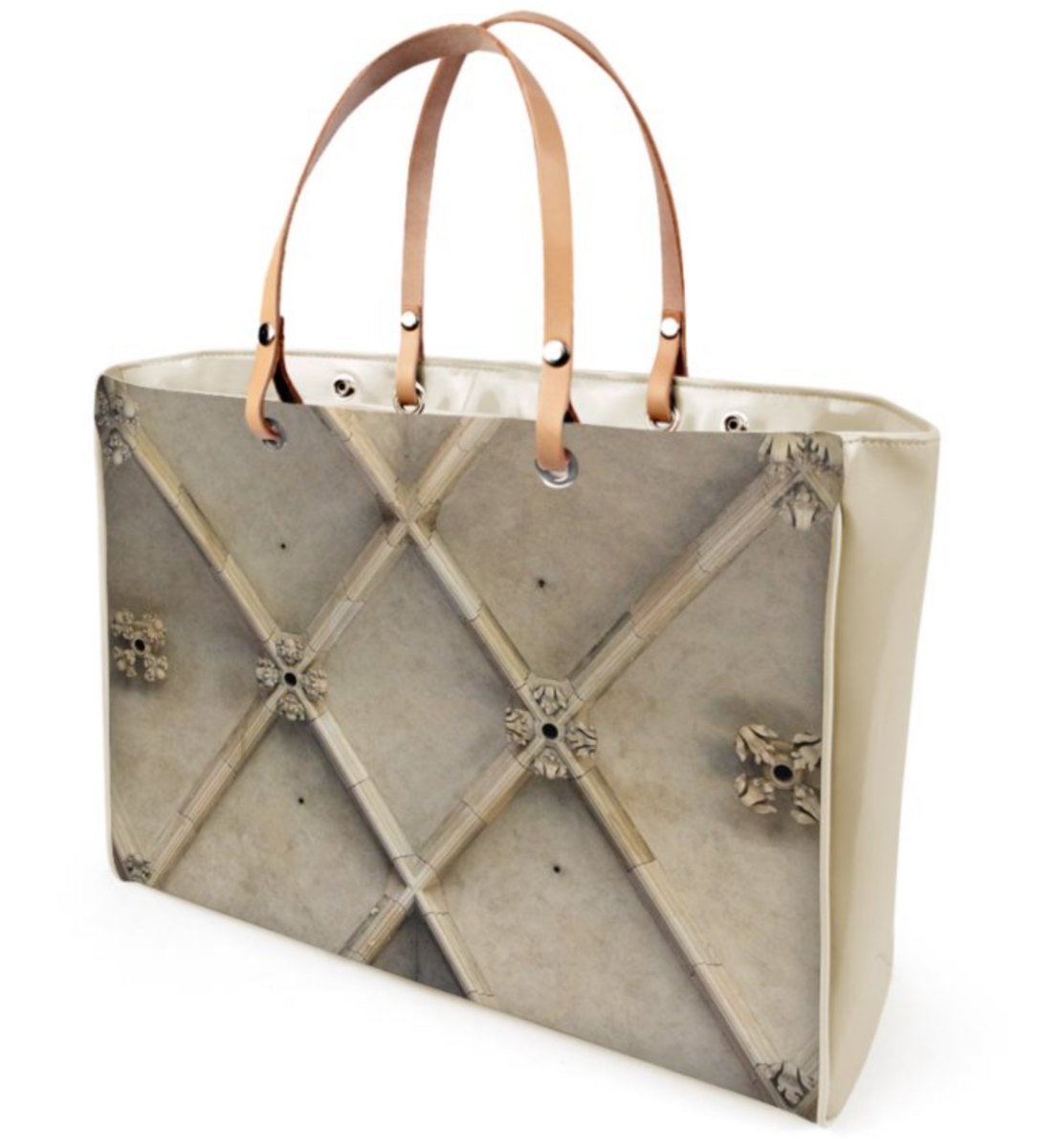 The T.L. Sophisticate Handbag in "Structure" (Shown: Ivory Beige Patent Vinyl)
